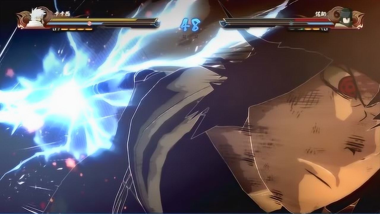 佐助千鸟·星碎打中卡卡西两次,卡卡西用雷切·迅反击!