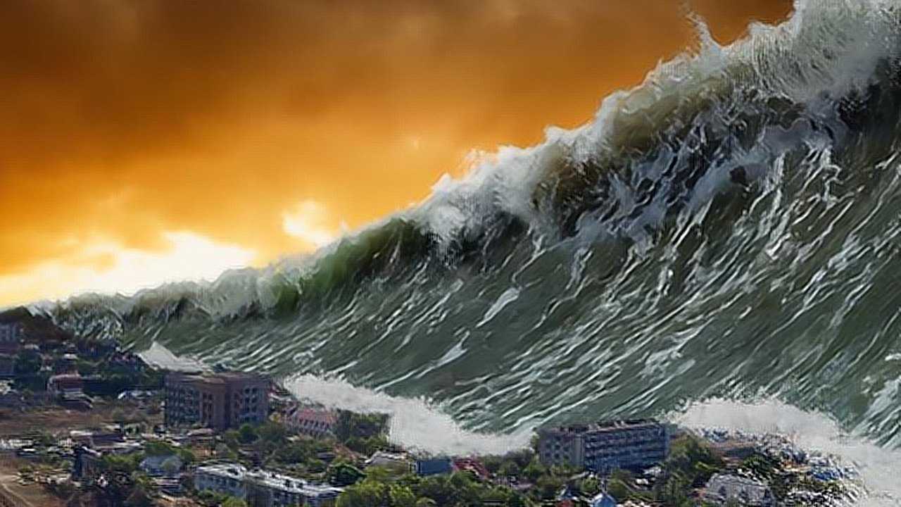 海啸巨浪实拍图片