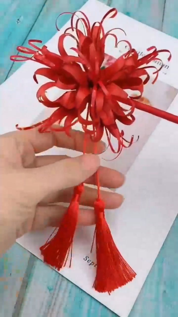 好看的彼岸花簪子折纸教程来啦