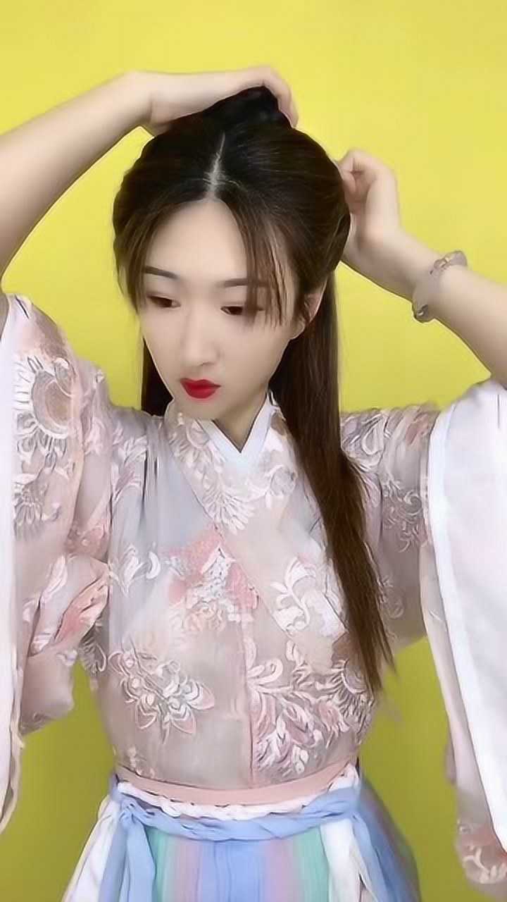 高马尾汉服发型手法超简单看一遍就能学会无敌百搭