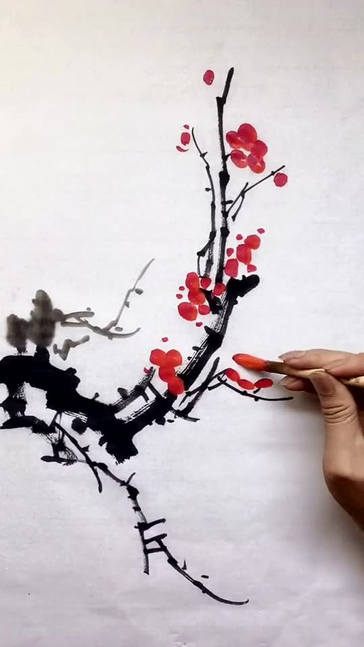 国画教程—梅花的画法_腾讯视频