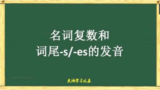 这些单词词尾的s/es到底应该怎么发?