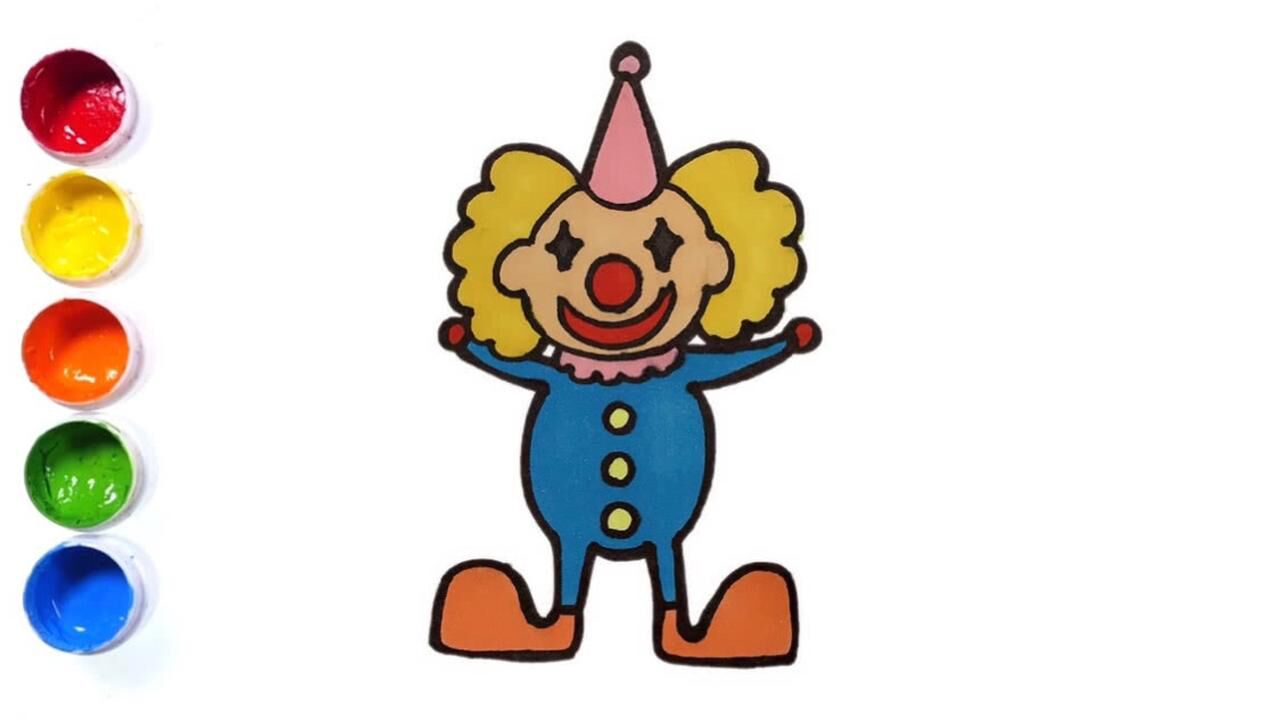 卡通人物简笔画,一起来画红鼻子小丑吧!