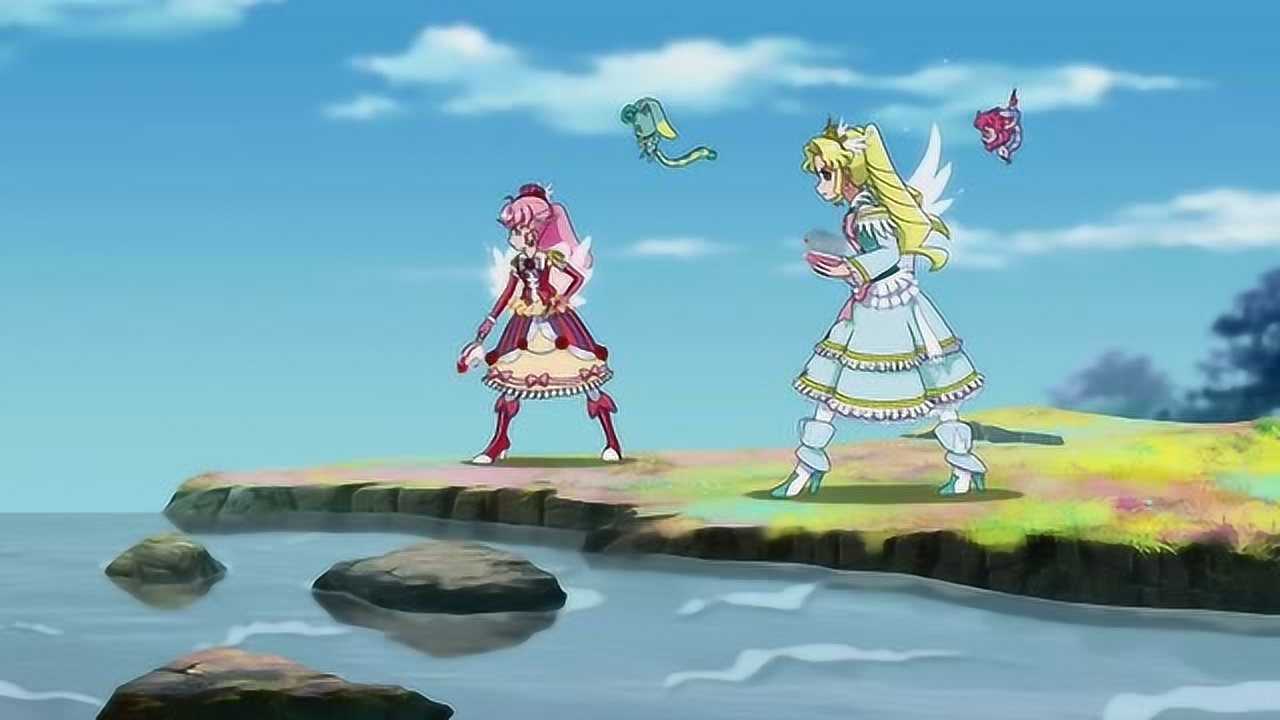 巴啦啦小魔仙之飞越彩灵堡爆米掉下了悬崖幸亏丹丹和摩摩及时相救