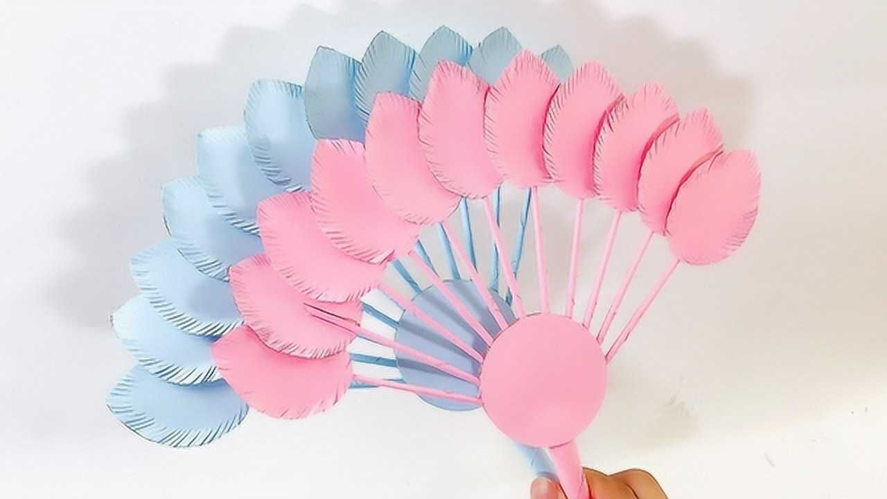 手工制作夏季扇子用纸做诸葛羽毛扇好看又凉爽