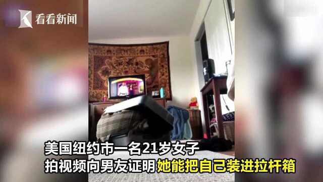 女子把自己装进拉杆箱 出来时惊吓到猫脸被挠花