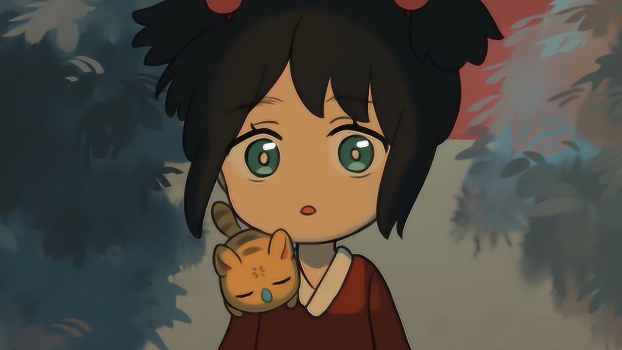 古风动画桃之妖妖老虎为了吃桃子甘愿给女孩儿当宠物