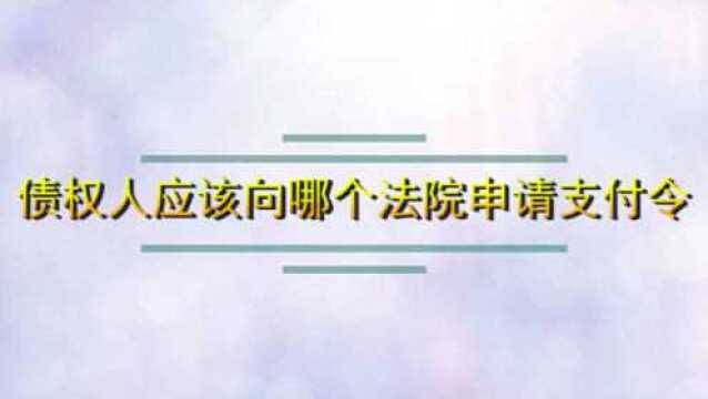 债权人应该向哪个法院申请支付令