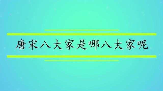 唐宋八大家是哪八大家呢