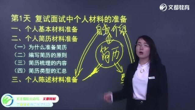 2020考研复试文都网校张爱媛之面试个人材料准备