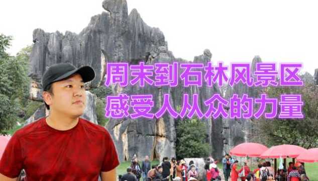 七彩云南:周末来石林景区,都是人从众,这两个字最多人拍照