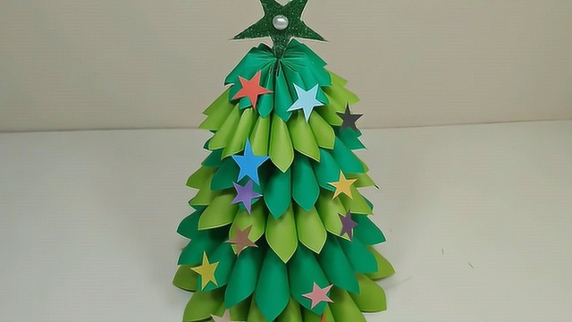diy圣诞节篇-用纸做的立体圣诞树