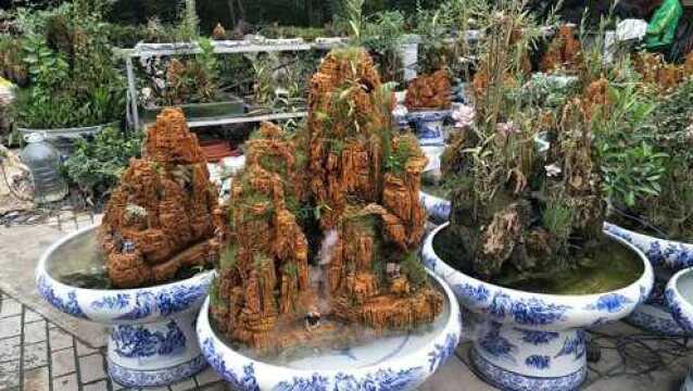 巧夺天工:将假山造在瓷盘方寸间,云蒸雾腾犹如仙境