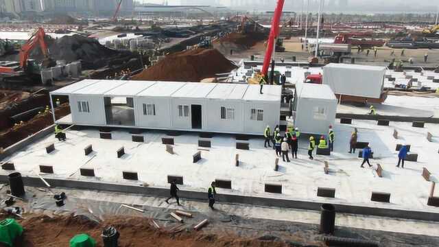 快来云监工!雷神山医院项目医护住宿区钢结构基础全部完工