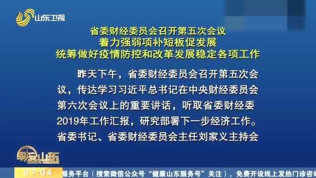 山东省委财经委员会召开第五次会议