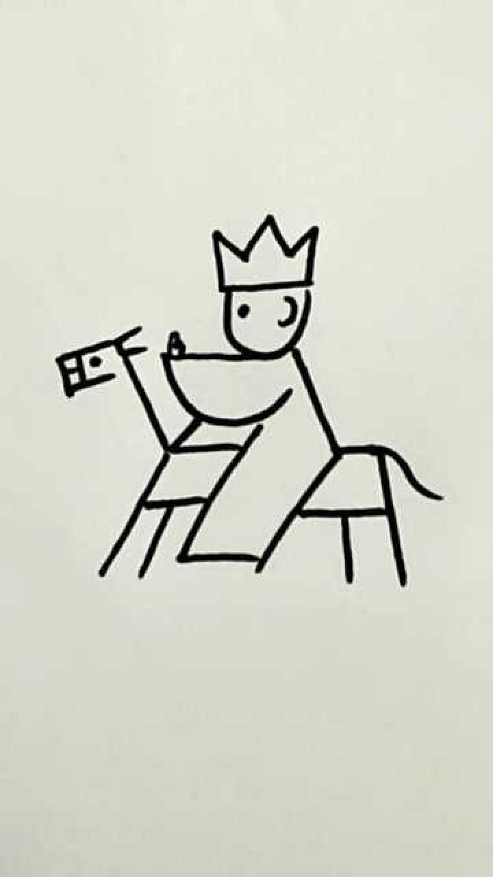 简笔画唐僧骑马