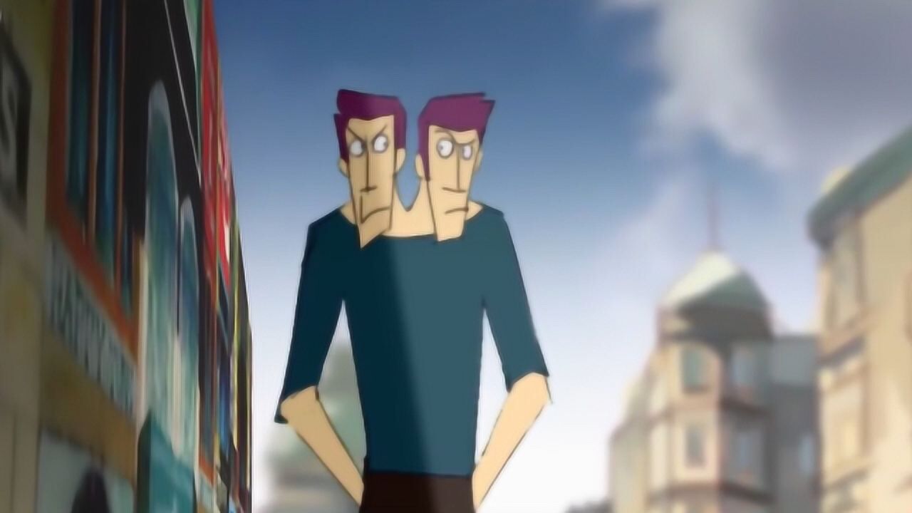 脑洞动画双头人男子拥有两个脑袋每天都在争吵中度过