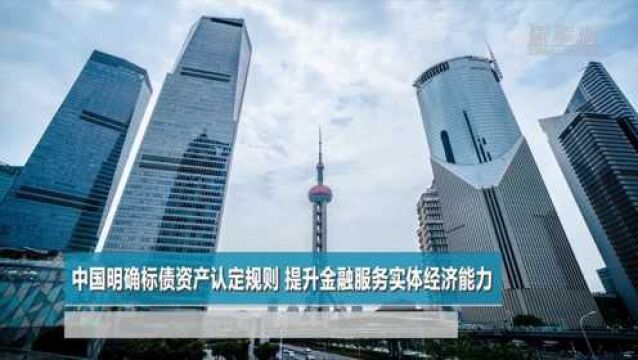 中国明确标债资产认定规则 提升金融服务实体经济能力