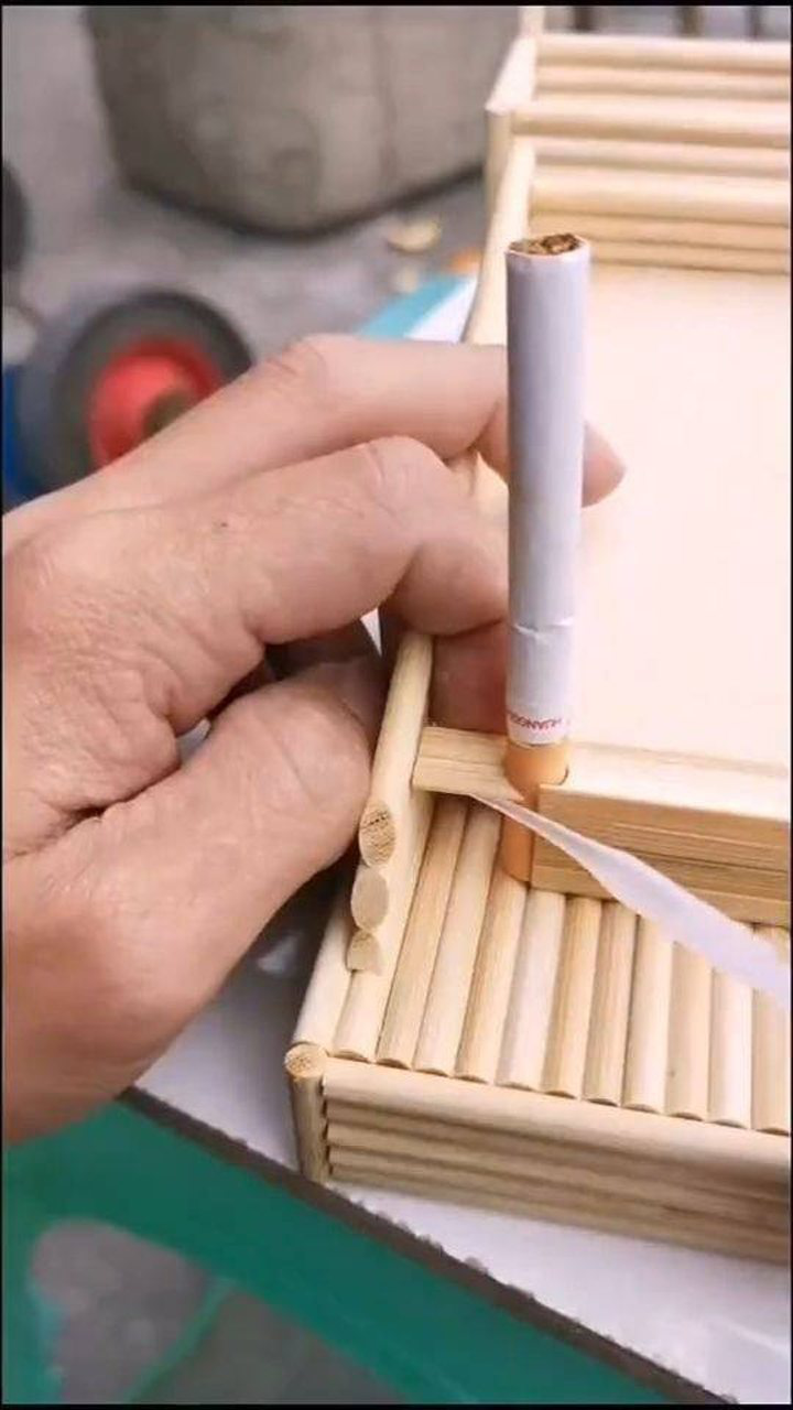 用一次性筷子给老公做的烟盒老公太喜欢了