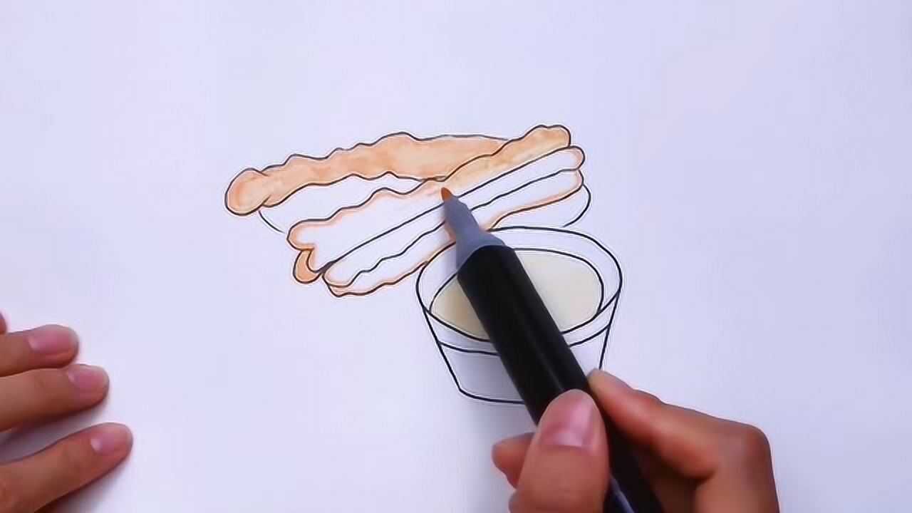 豆浆油条怎样画既简单又好看?