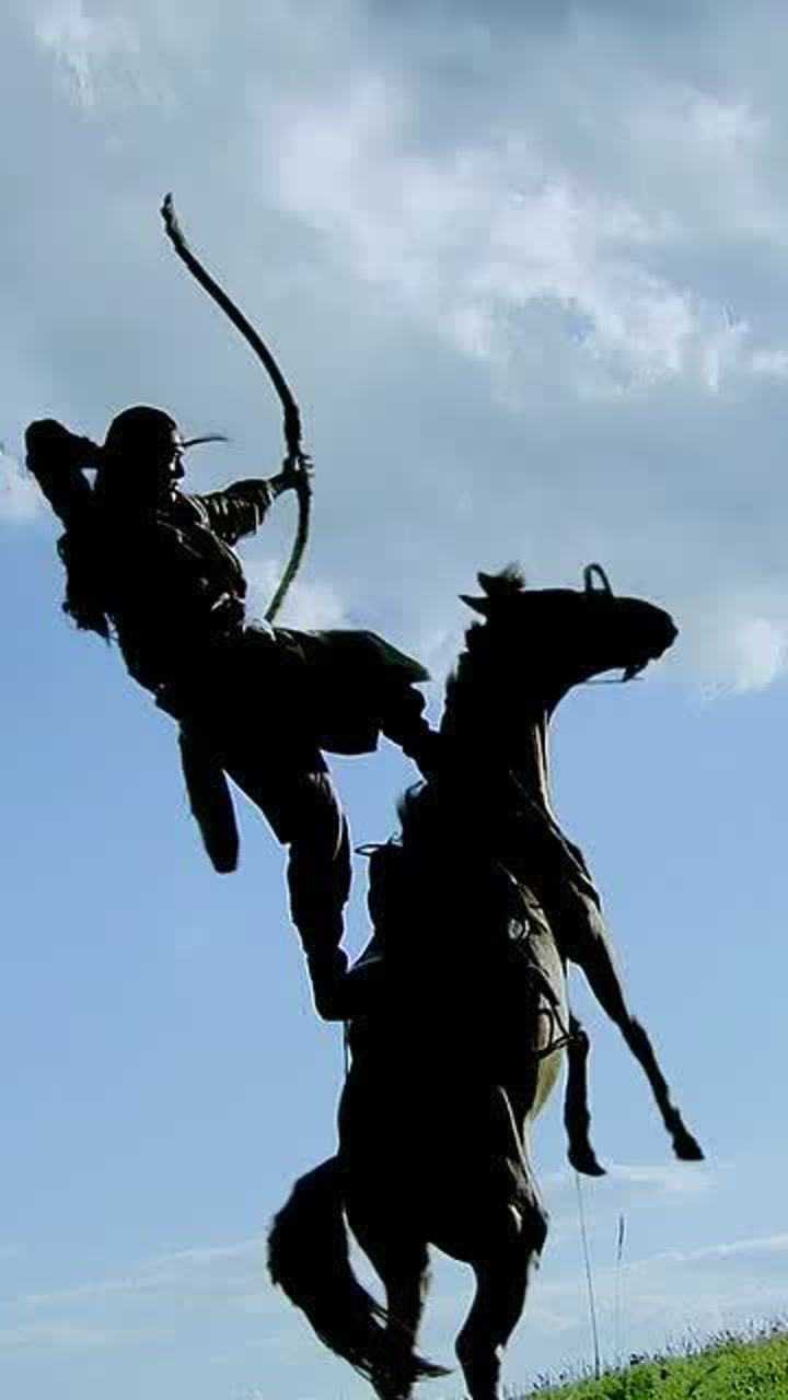 马背上的射雕英雄胡歌这段射箭动作太帅了