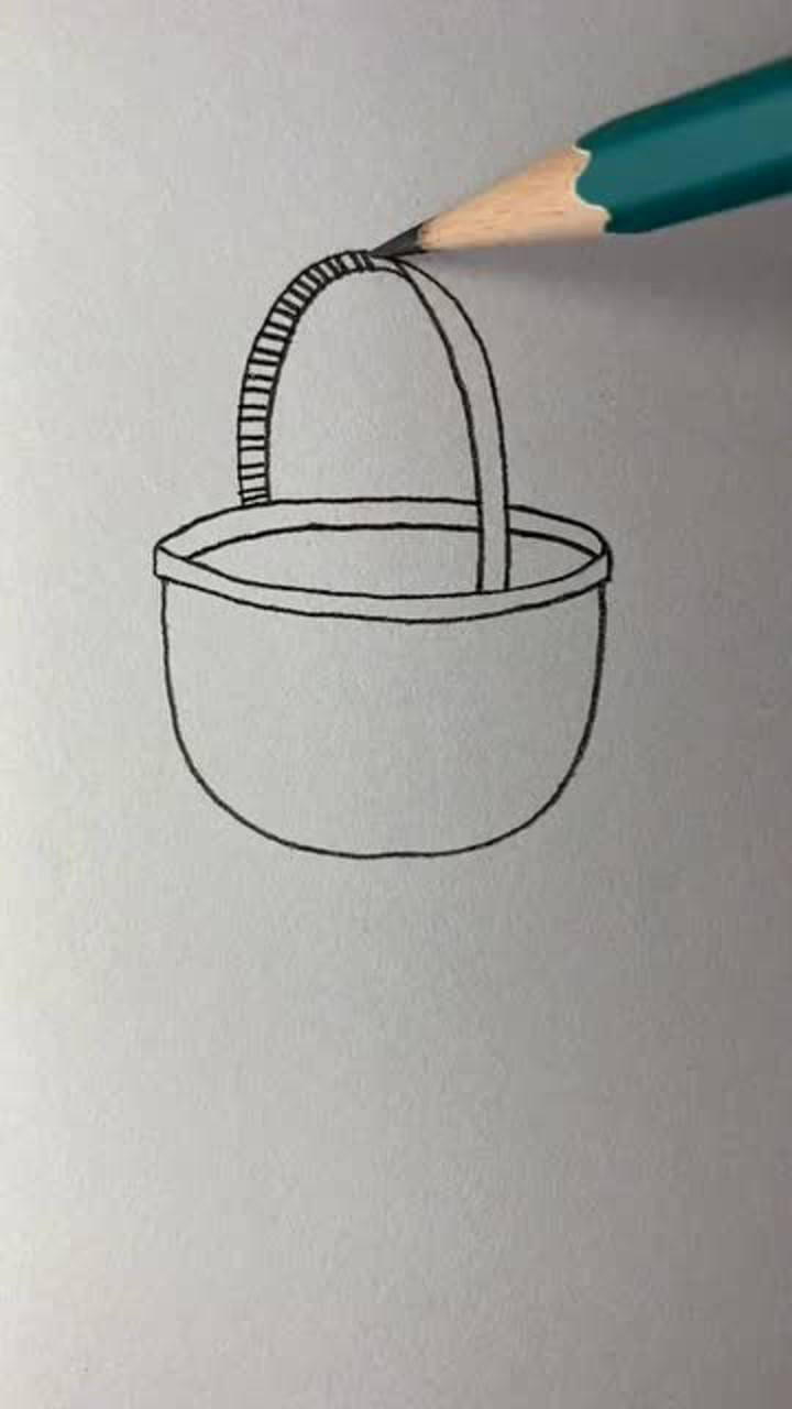 竹篮子简笔画 画法图片