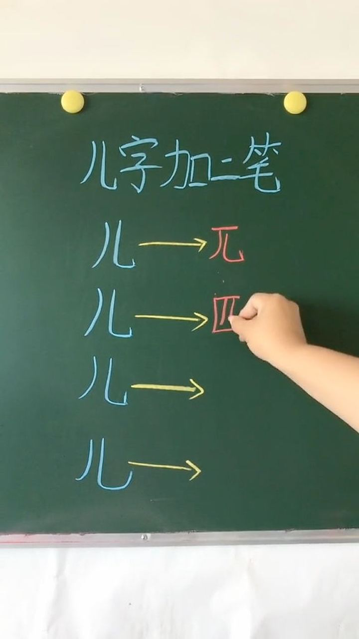 "儿"字加一笔,会变成什么字?加两笔呢?