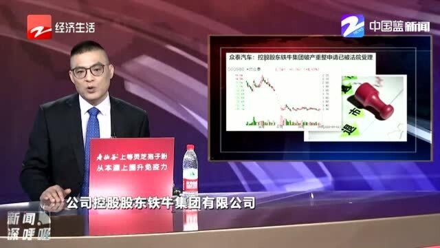 众泰汽车控股股东破产重整申请已被法院受理