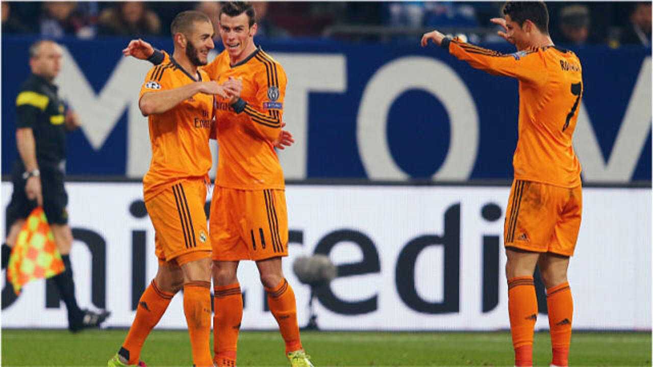 bbc组合的巅峰时刻!同一场比赛c罗,贝尔,本泽马三人梅开二度