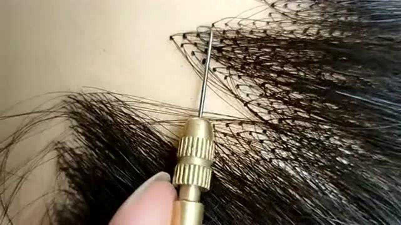 来自指尖上的江湖,手工钩织假发套就是这样做的,手法简直太灵活了!