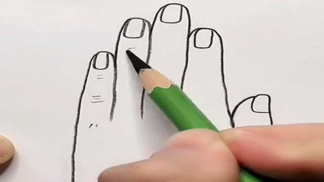 教你用5个9就能画出手,简单又好看,你学会了吗?