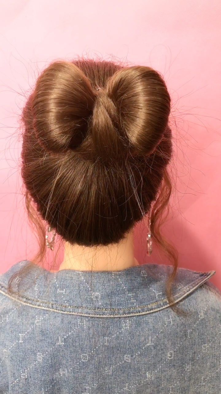 第36种蝴蝶结丸子头教程