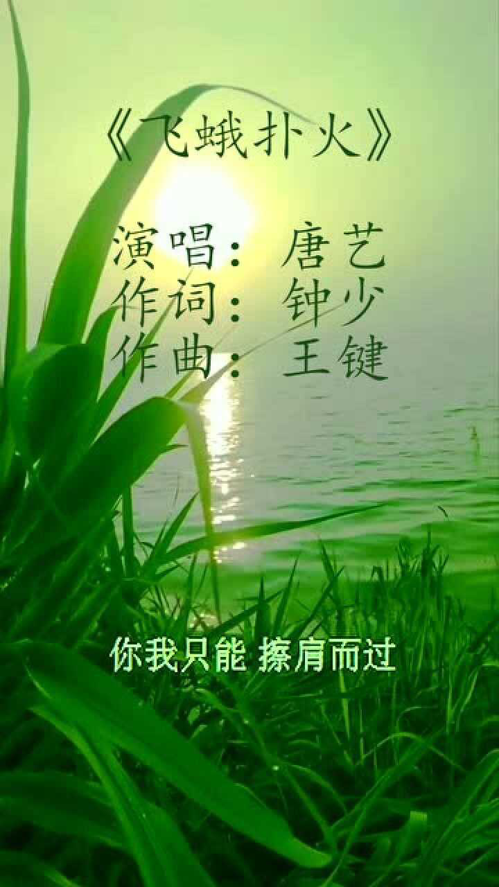 好歌推荐:唐艺《飞蛾扑火》翻制竖版mv