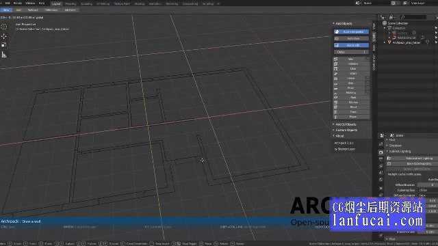 Blender插件迄今为止最快的可视化室内建筑建模工具 Archipack v2.3.1