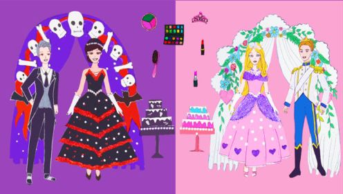 芭比公主和黑暗公主 不同风格的婚纱礼服 手工制作娃娃裙子