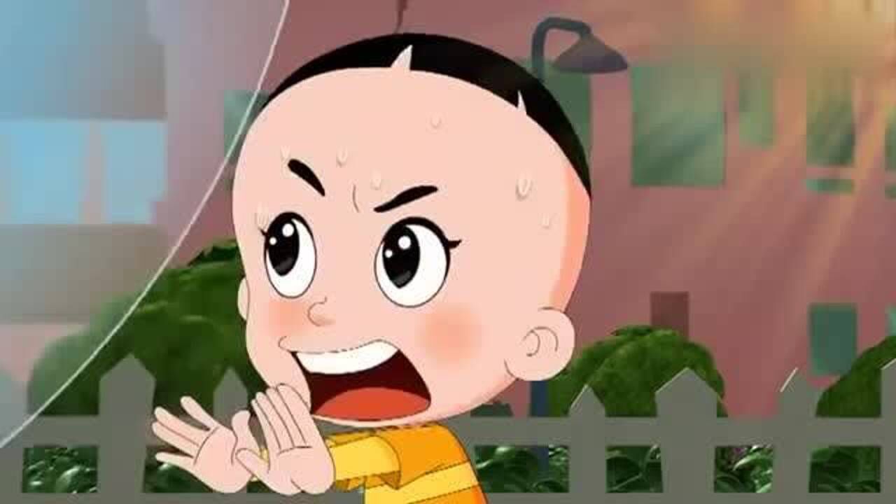 大头儿子和老爸比赛吹泡泡,小头爸爸瞬间颜艺