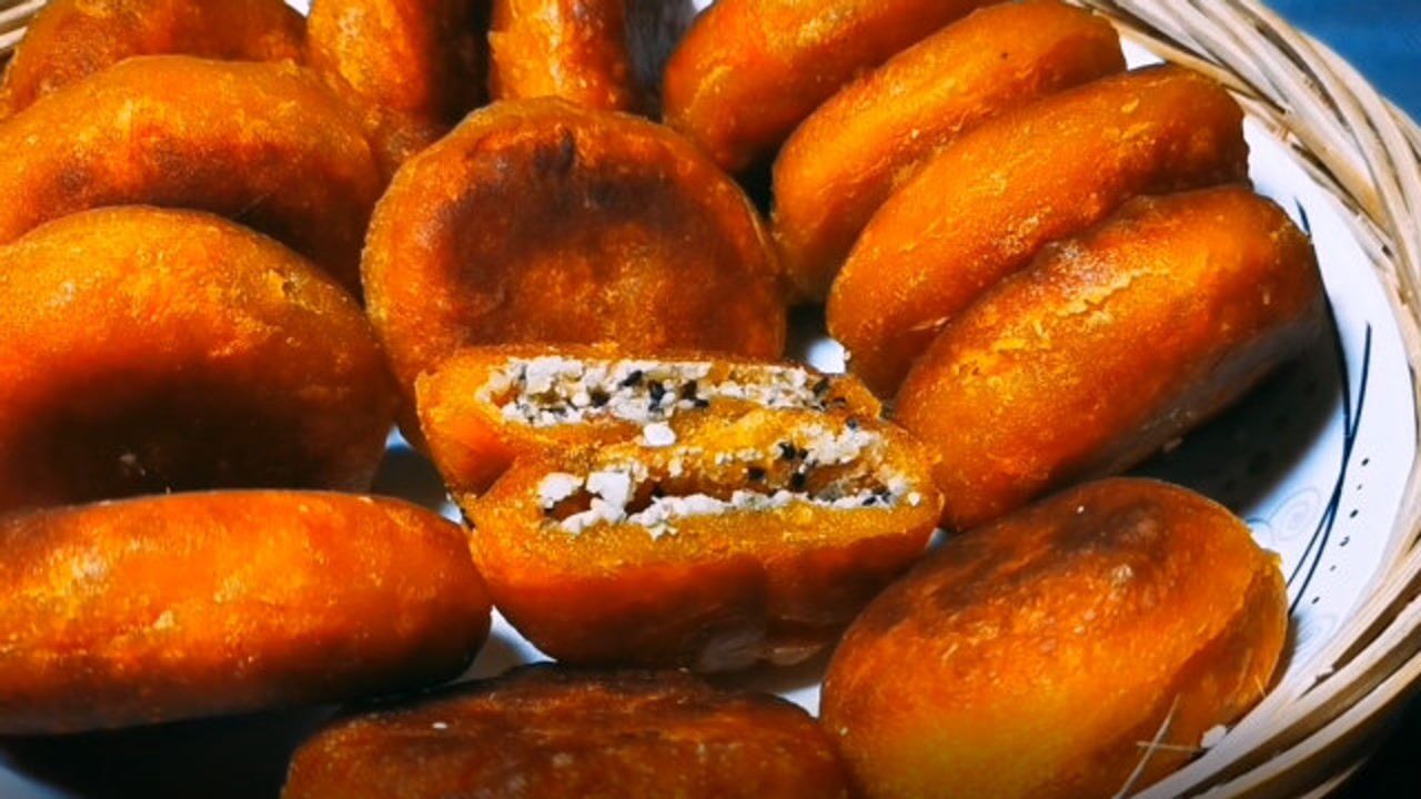 陕西经典小吃黄桂柿子饼,香甜软糯,教你在家简单制作,比外面卖的还