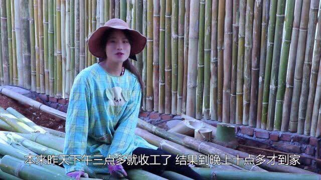 云南妹子真给力!堡坎打完做围墙,这蛮竹做的围墙结实吗?