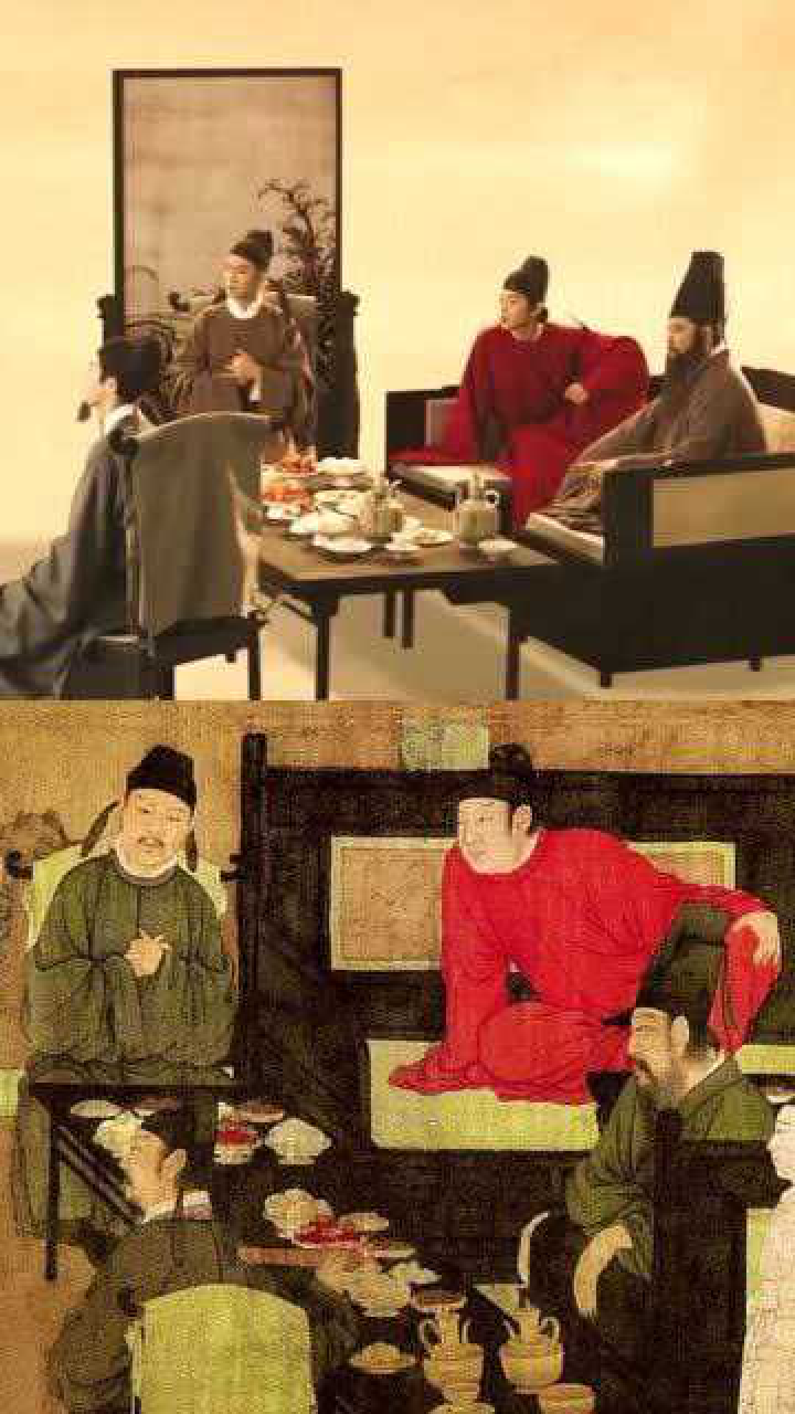 真人还原韩熙载夜宴图红衣少年真是一表人才