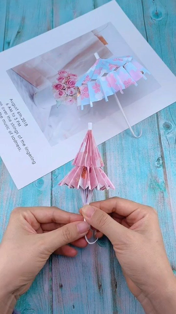 送你闺蜜好看的小公主花伞手工折纸