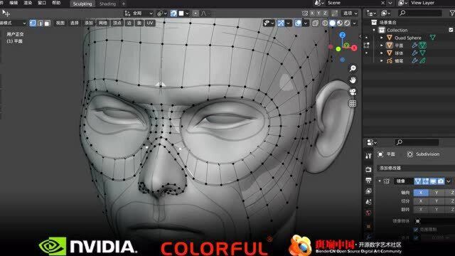 通用雕刻头像素材制作流程03初级拓扑结构A