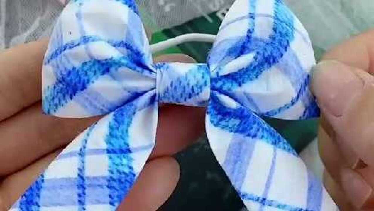 用过的口罩消毒之后做蝴蝶结皮筋,可爱又实用!