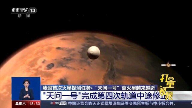 离火星越来越近!“天问一号”完成第四次轨道中途修正