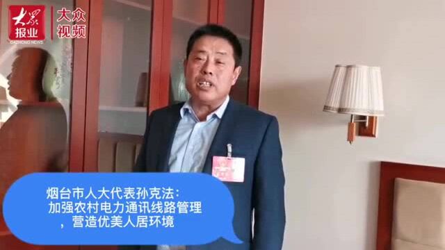 烟台市人大代表孙克法:加强农村电力通讯线路管理,营造优美人居