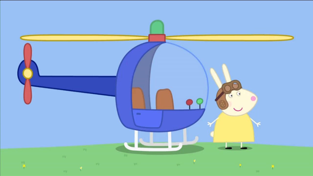 兔小姐送她的救援直升机参加展览,趣味卡通儿童简笔画