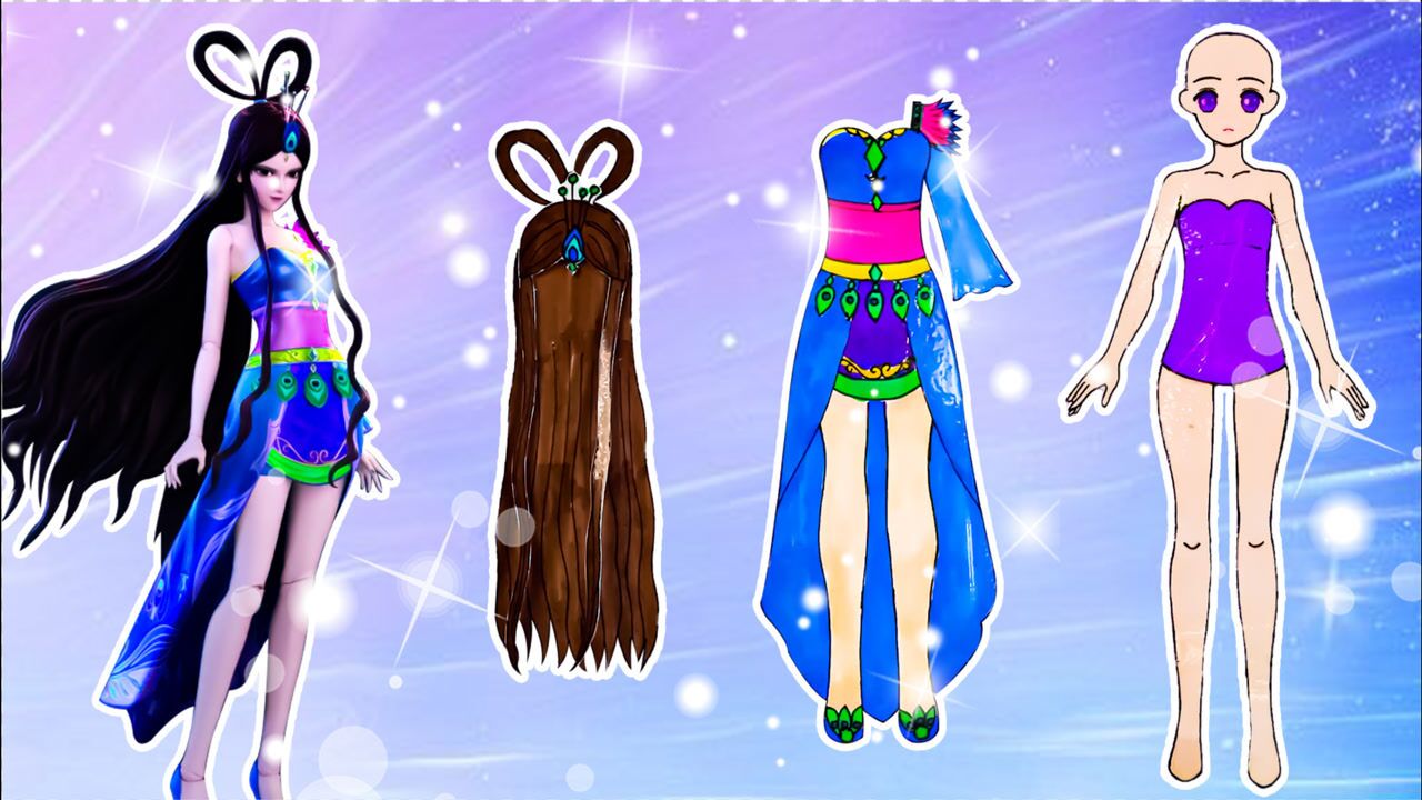 手工纸娃娃玩具:纸娃娃装扮,叶罗丽精灵梦镜孔雀装扮_高清1080p在线