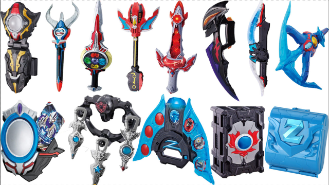 奥特曼武器变身器玩具大合集欧布圣剑泽塔升华器泰迦炽焰剑