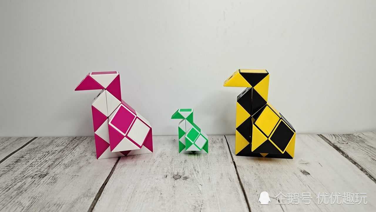 24段魔尺教程变企鹅,魔尺变动物系列,简单易学,慢动作一步一步教会你