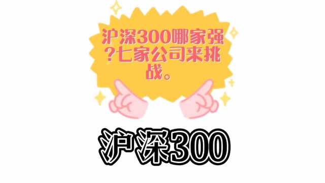 沪深300哪家强?七家公司来挑战.