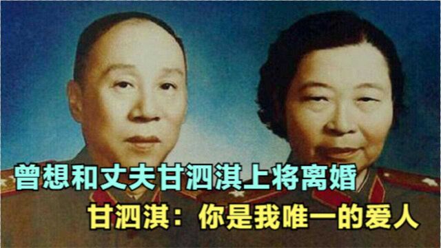 李贞:曾想和丈夫甘泗淇上将离婚,甘泗淇:你是我唯一的爱人